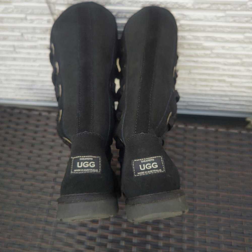 UGG Long Boots Black Ribbon Size 9 - image 4