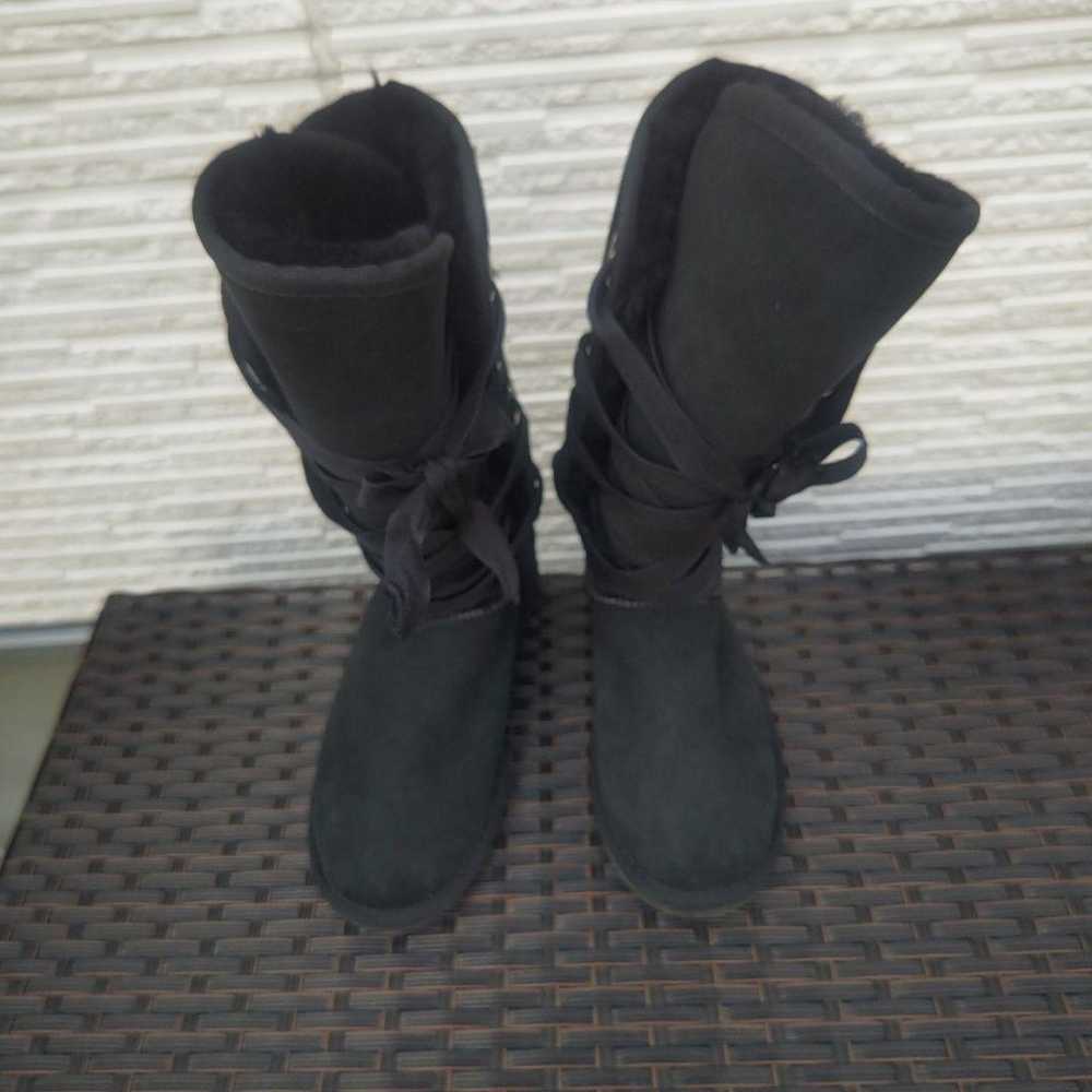 UGG Long Boots Black Ribbon Size 9 - image 5