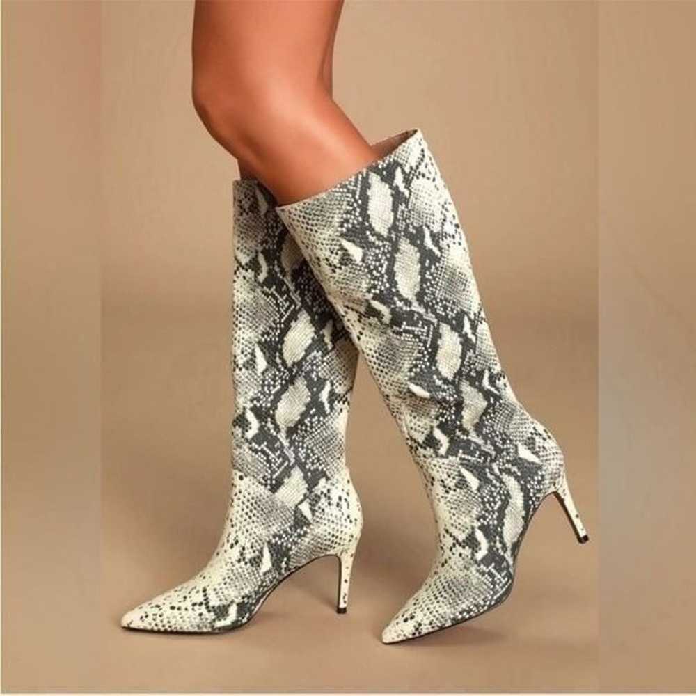 Steve Madden Kinga Snakeskin Printed Knee High Bo… - image 1