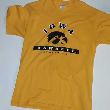 Vintage Jerzees Iowa Hawkeyes Athletics Yellow Ts… - image 1