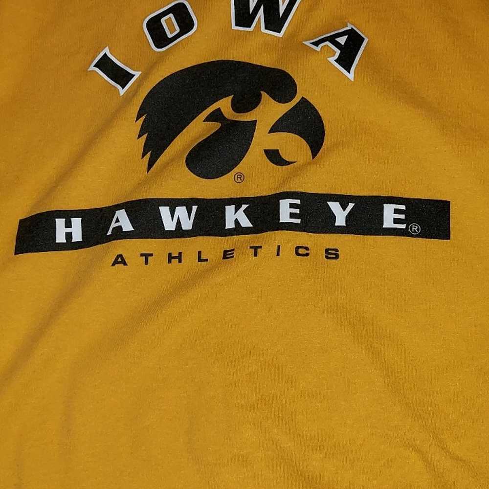 Vintage Jerzees Iowa Hawkeyes Athletics Yellow Ts… - image 2