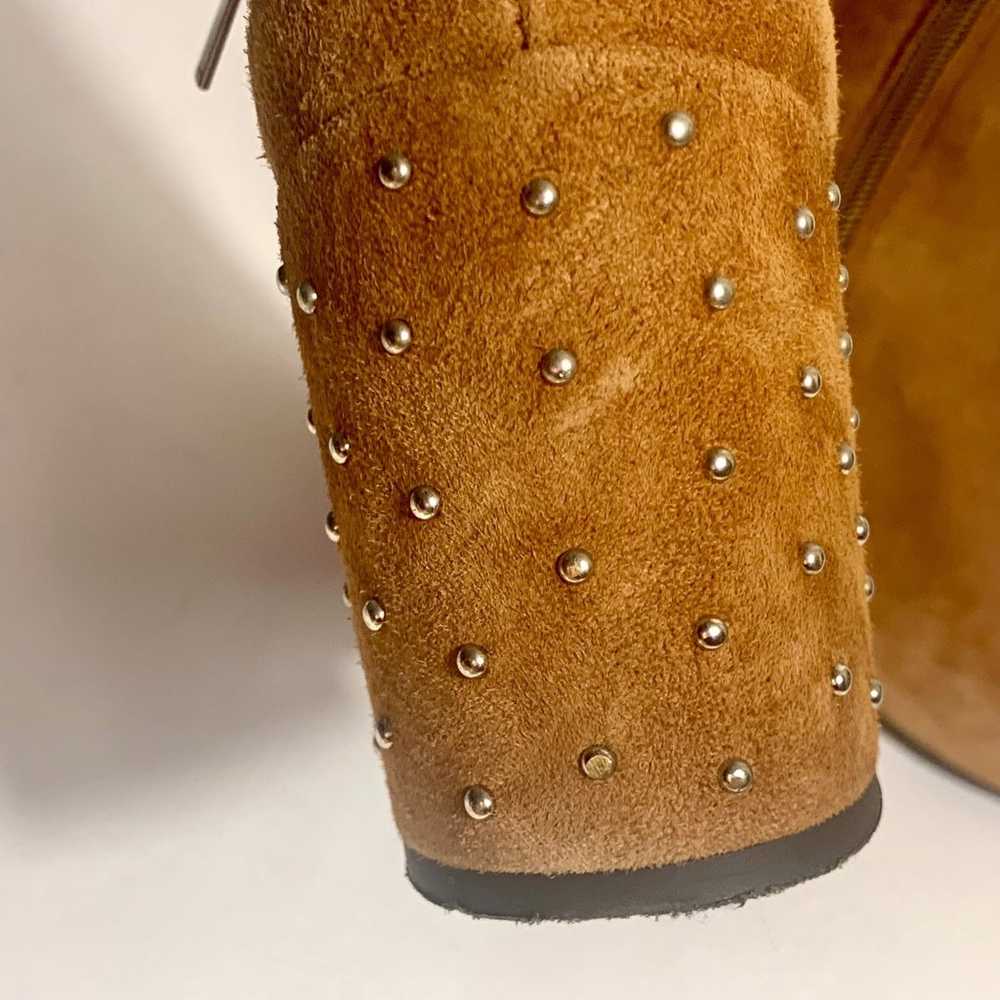 The Kooples Caramel Ankle Boots Suede Studded Boo… - image 10