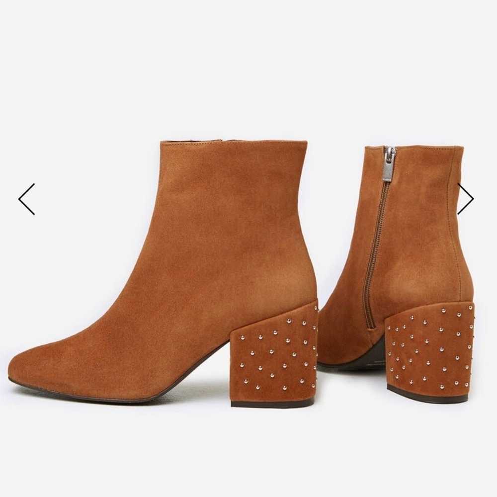 The Kooples Caramel Ankle Boots Suede Studded Boo… - image 1