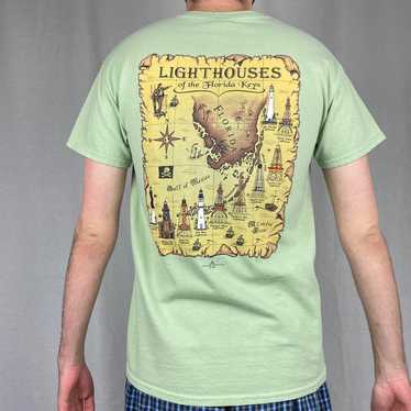 Vintage 1996 Florida Keys Lighthouses T-Shirt - image 1