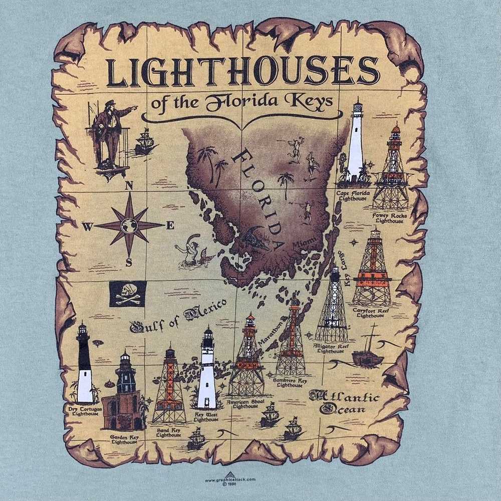 Vintage 1996 Florida Keys Lighthouses T-Shirt - image 2