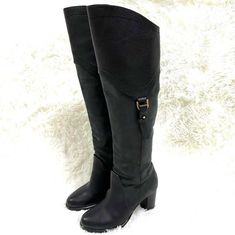 Sergio Rossi leather boots, size 34 1/2, black. - image 1