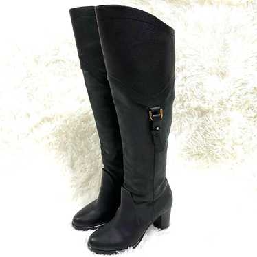 Sergio Rossi leather boots, size 34 1/2, black. - image 1