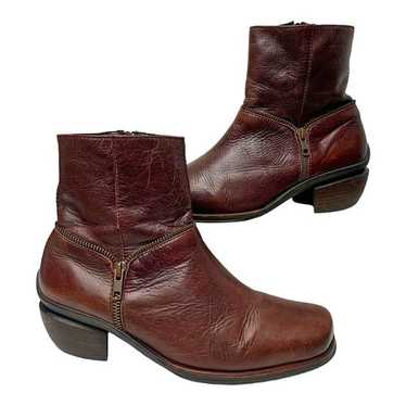 Wolky Savanna Wine Leather Moto Styled Ankle Boots