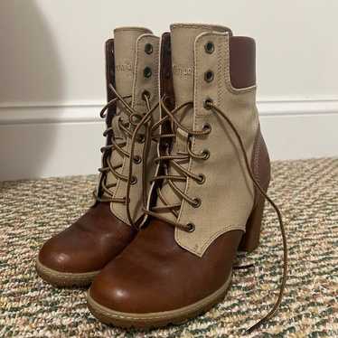 Timberland Glancy Canvas & Leather Heeled Boots