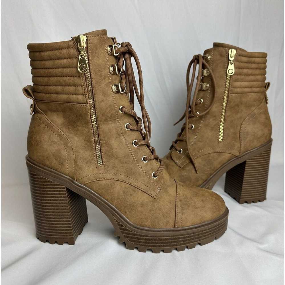 GBG Women’s Brown Heeled Laced-Up Boots Sz 11 - image 2