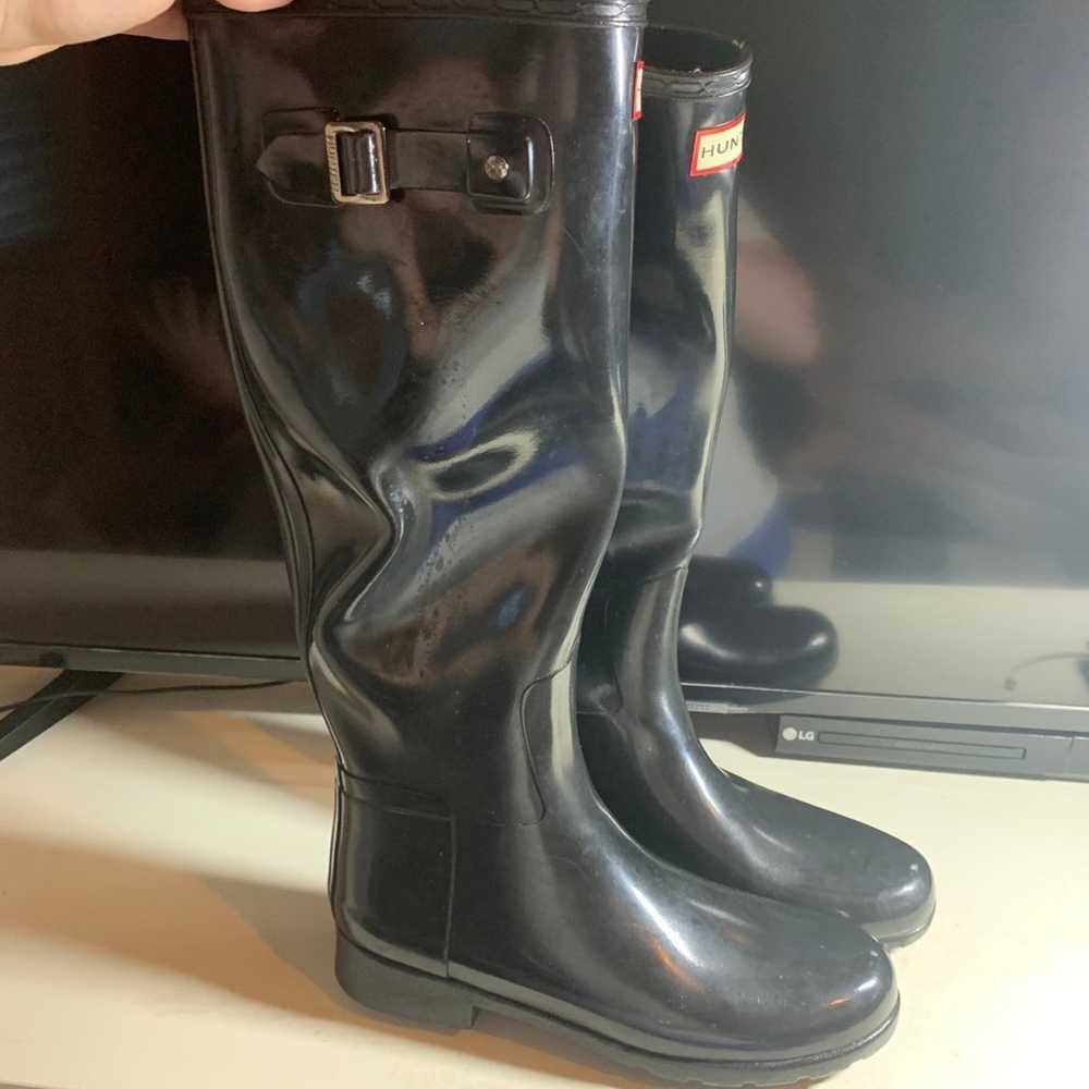 HUNTER Womens Original Tall Gloss Rainboots Size 8 - image 1