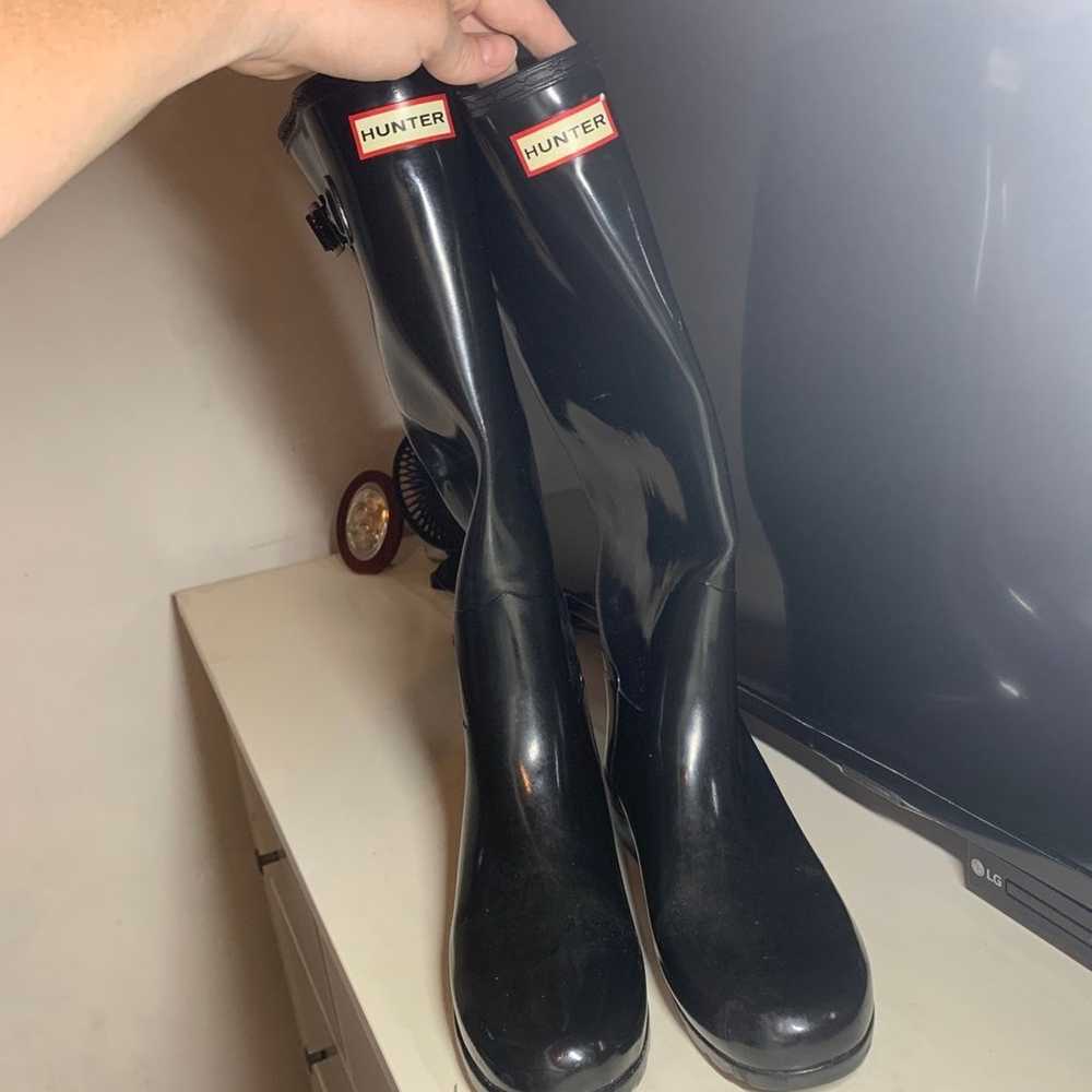 HUNTER Womens Original Tall Gloss Rainboots Size 8 - image 4