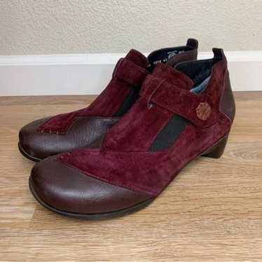 Wolky Namibia Wine Suede Upper Womens Ankle Boots