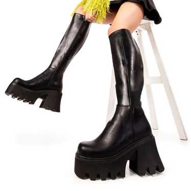 tall chunky platform boots