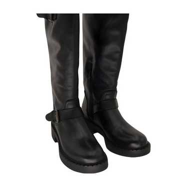 Steve Madden Black Erma Leather Boots Womens Shoes