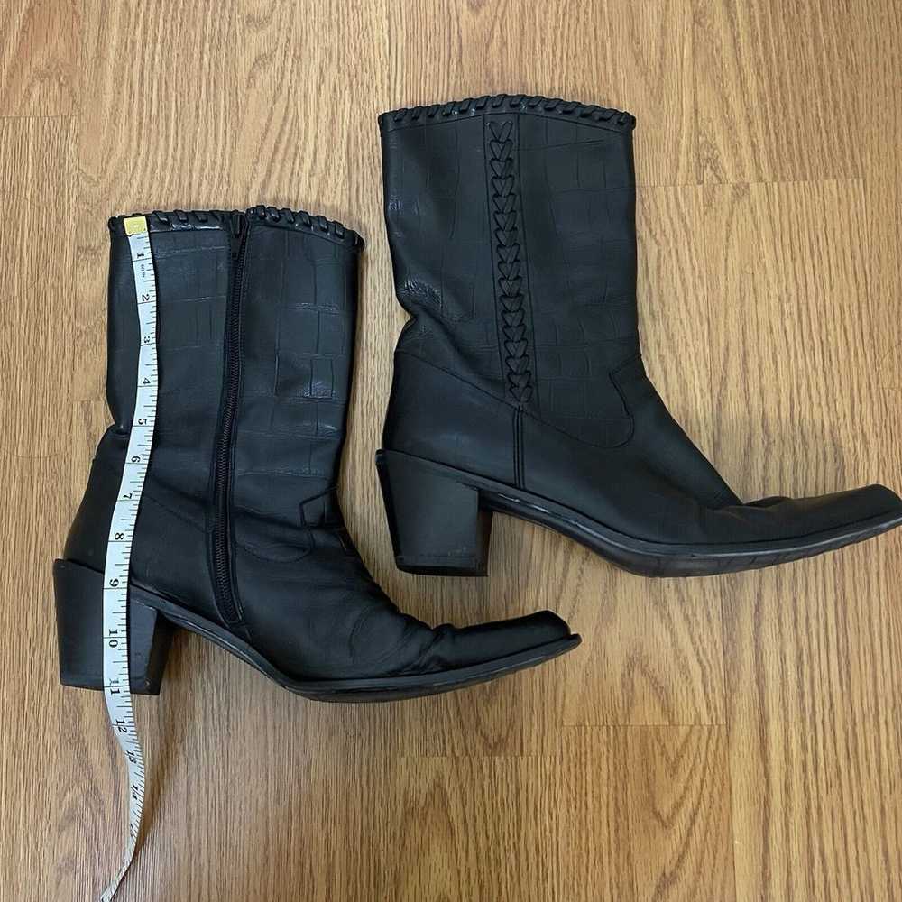 STUART WEITZMAN black crocodile leather western p… - image 4