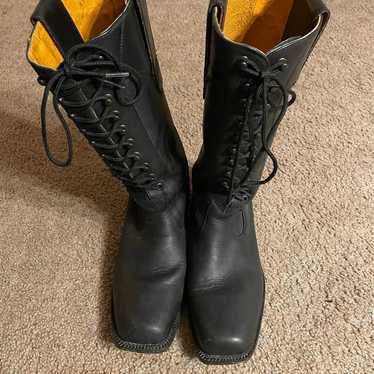 Black Corset Lace Up Boots