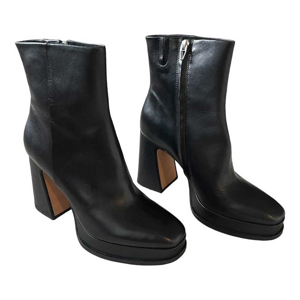 Dolce Vita Lochly Platform Black Leather Boots Si… - image 1