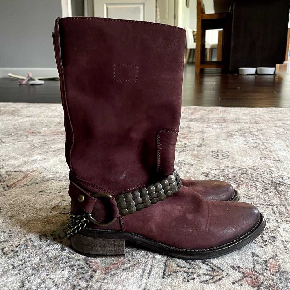 Barneys New York Co-Op Italian leather Burgundy H… - image 2