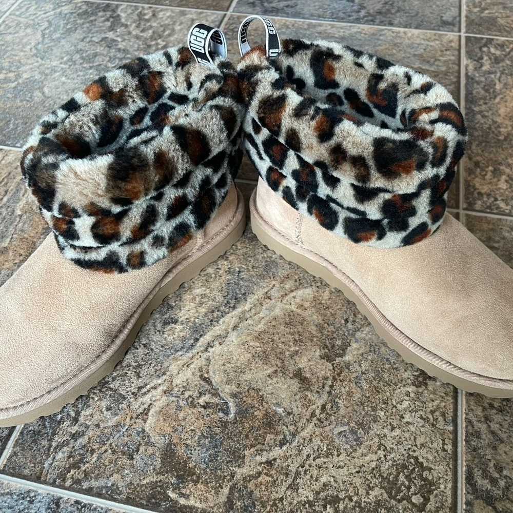 UGG Fluff Mini Quilted Leopard Boots- Tan/Leopard… - image 2