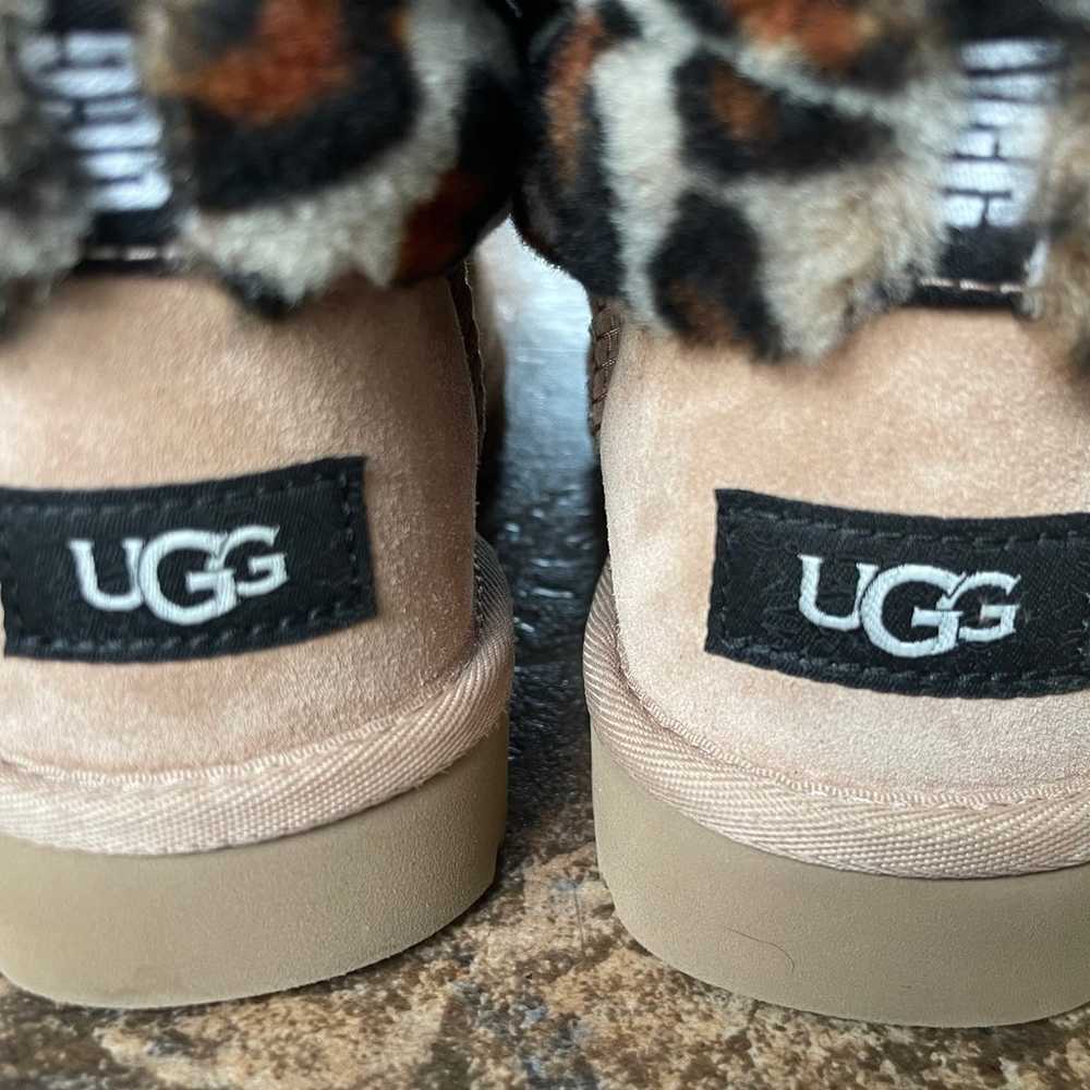 UGG Fluff Mini Quilted Leopard Boots- Tan/Leopard… - image 4