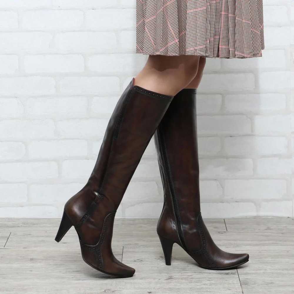 【Unused】MANA Leather Long Boots Brown High Heel 2… - image 1