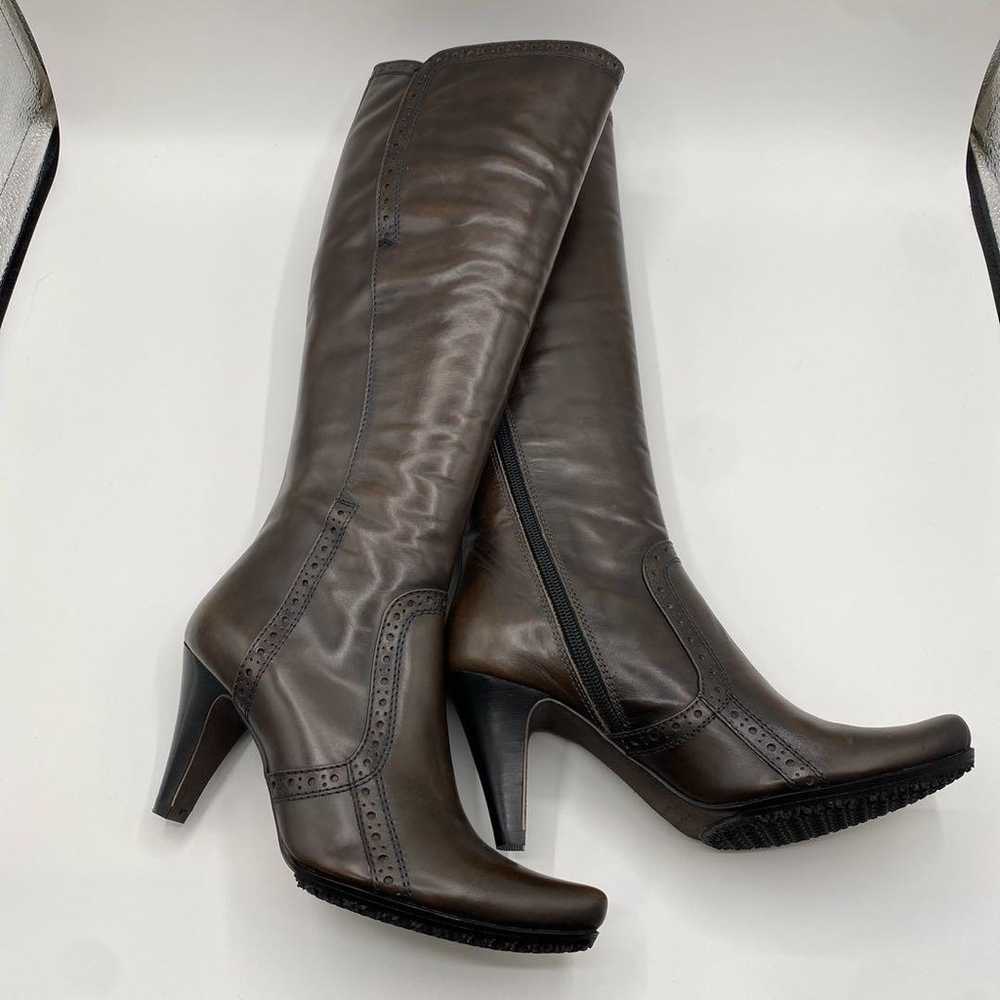 【Unused】MANA Leather Long Boots Brown High Heel 2… - image 2