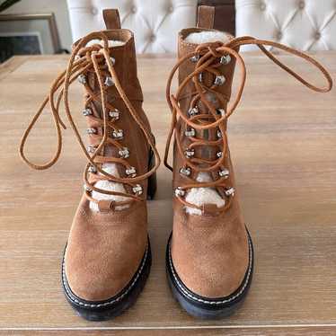 Marc Fisher Heeled Sherpa Combat Boots 6 - image 1