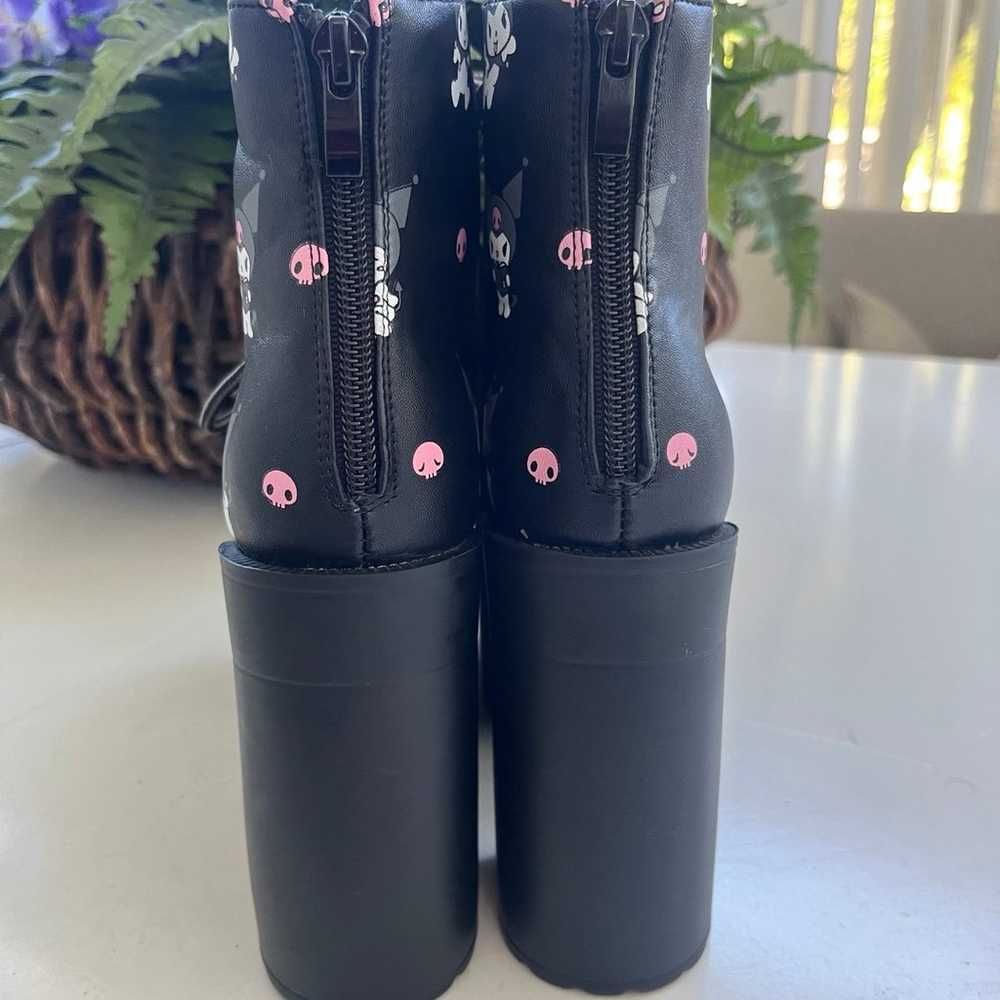 SANRIO KUROMI platform boots SZ 5 Black Lace Up B… - image 6