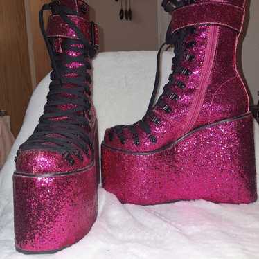 Pink glitter traitor boots - image 1