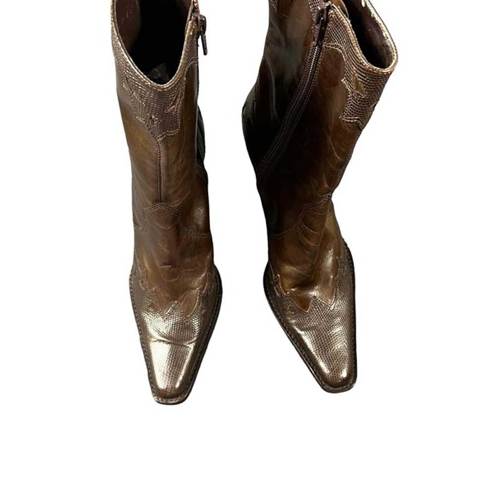 ANTONIO MELANI Brown Western Boots Square Toe Mid… - image 6