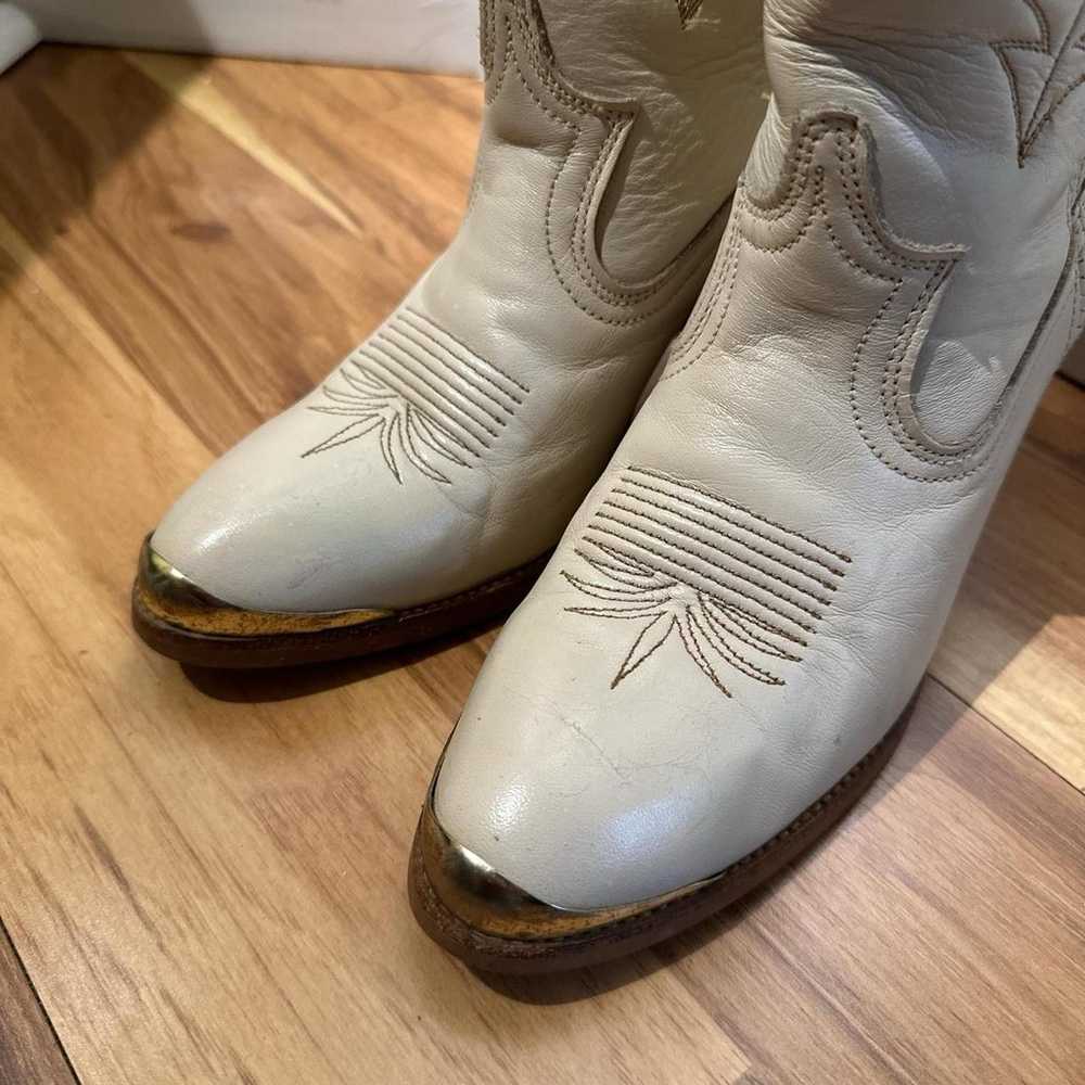 Acme Leather  Off White Western Boots - image 9