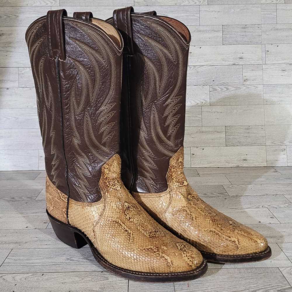 Women's Nocona Western Brown Tan Snakeskin Leathe… - image 2