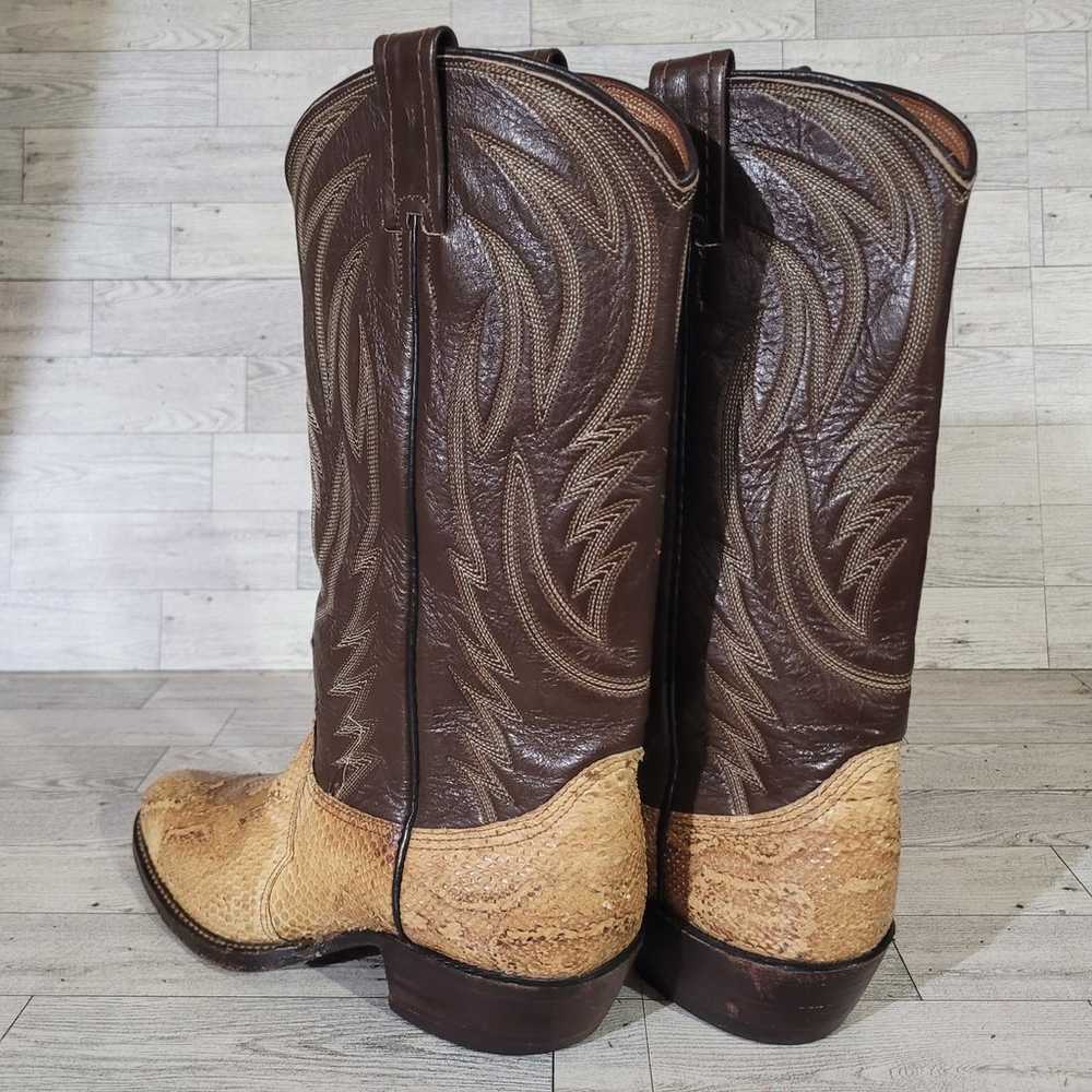 Women's Nocona Western Brown Tan Snakeskin Leathe… - image 3