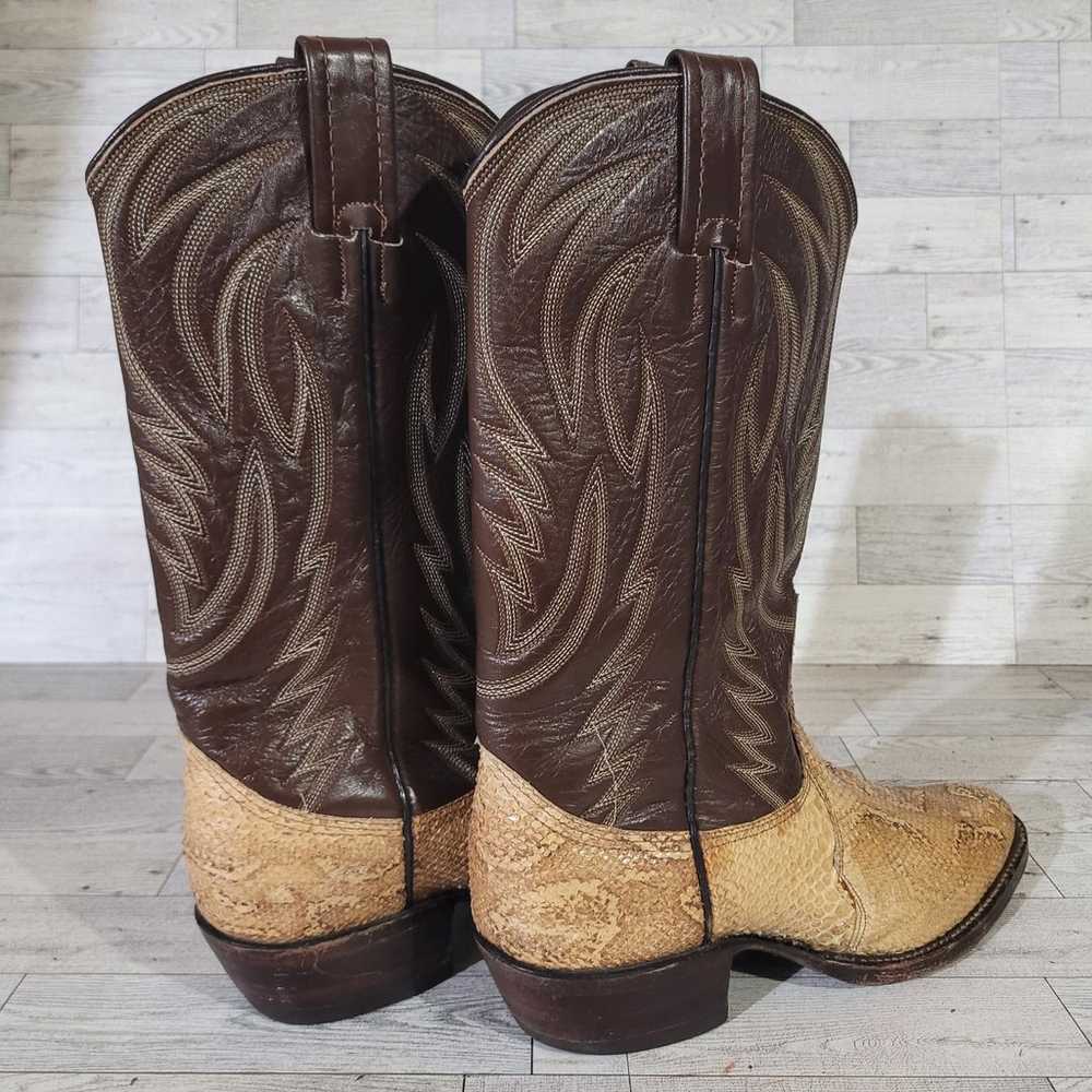 Women's Nocona Western Brown Tan Snakeskin Leathe… - image 4