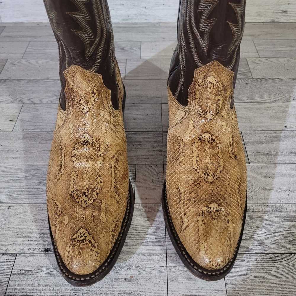 Women's Nocona Western Brown Tan Snakeskin Leathe… - image 7