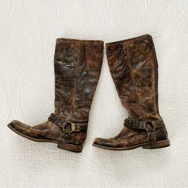 Frye Phillip Harness Tall Riding Boots, Antiqued L