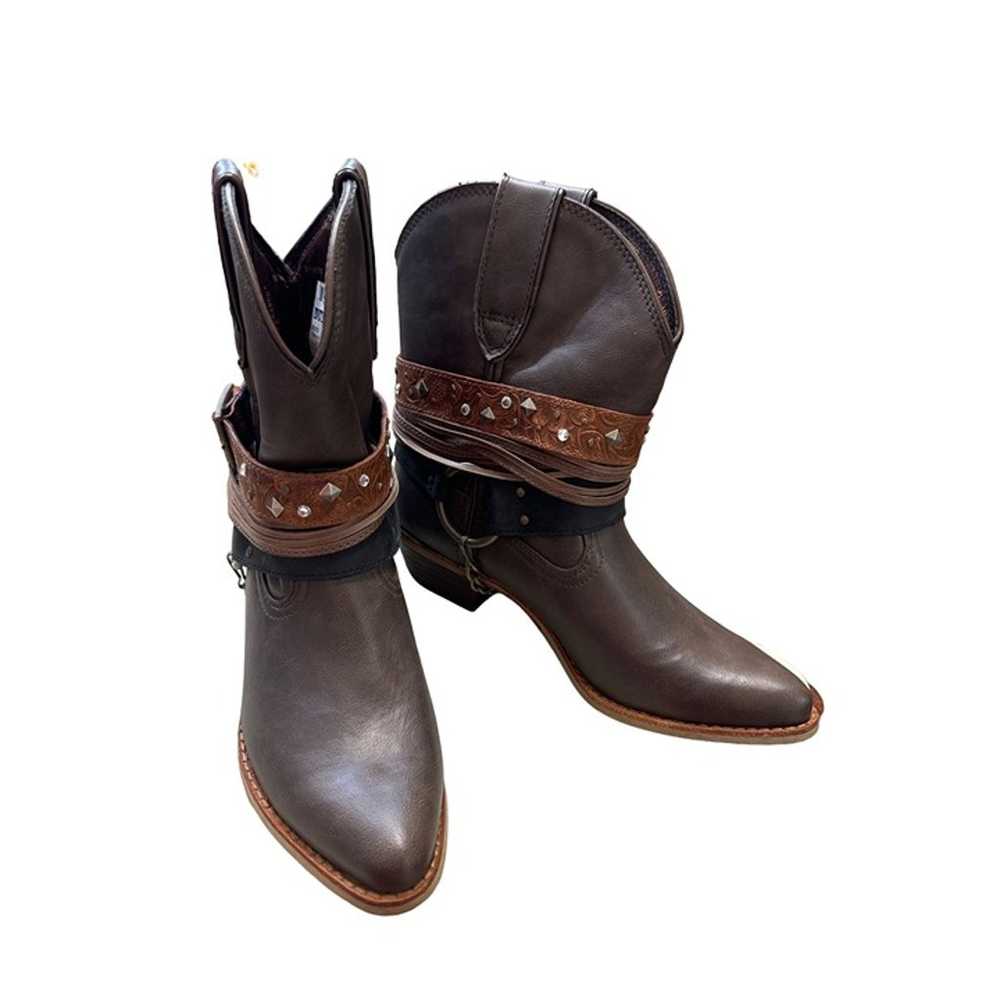 Durango women’s leather western dark brown ankle … - image 2