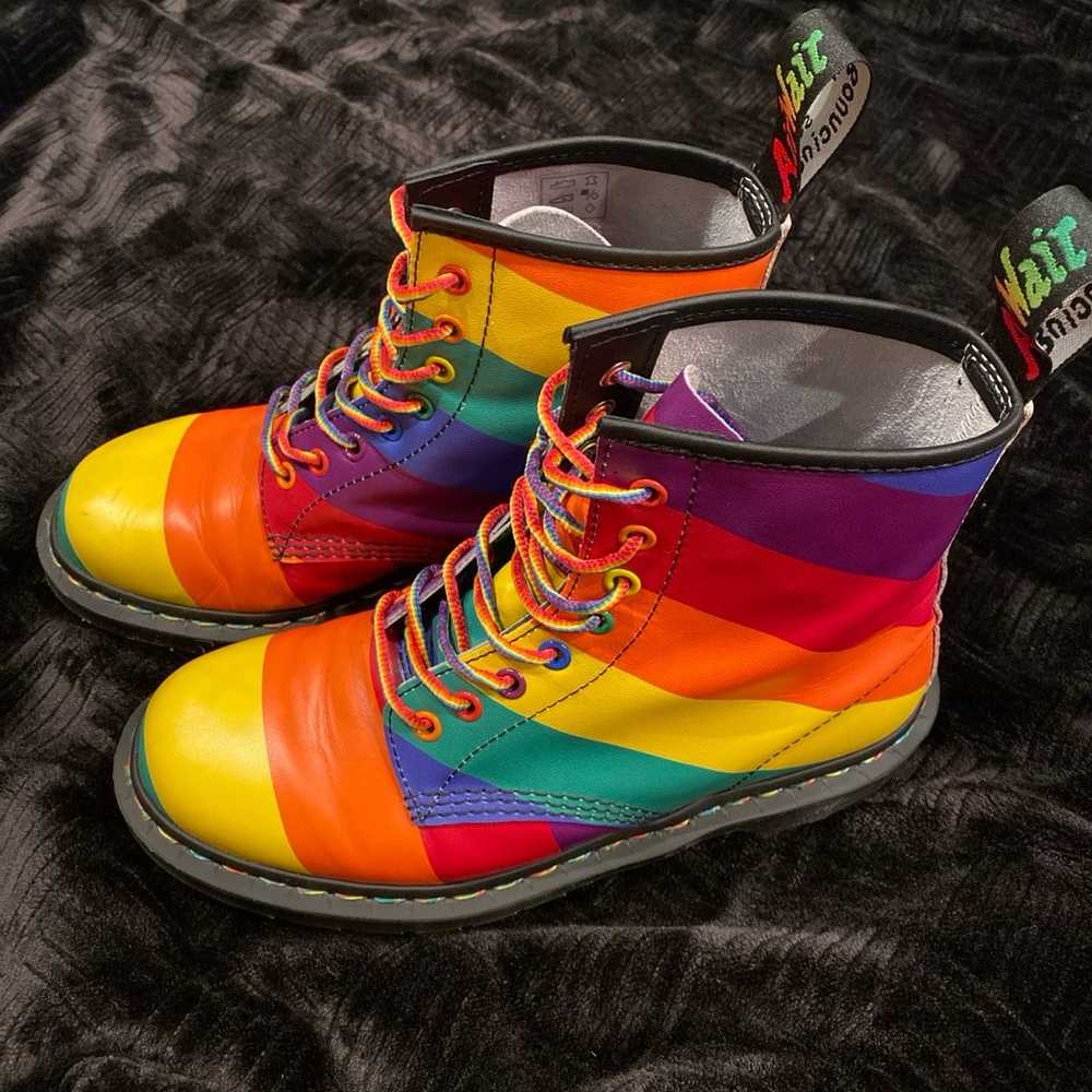 Dr. Marten’s 1460 Rainbow Pride striped boots - image 1