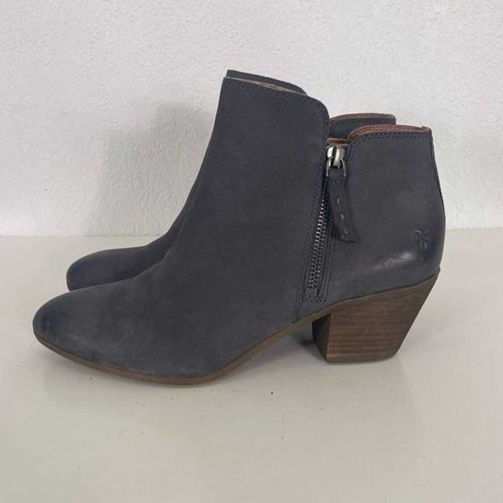 Frye Grey Leather Judith Double Zip Low Heeled Bo… - image 1