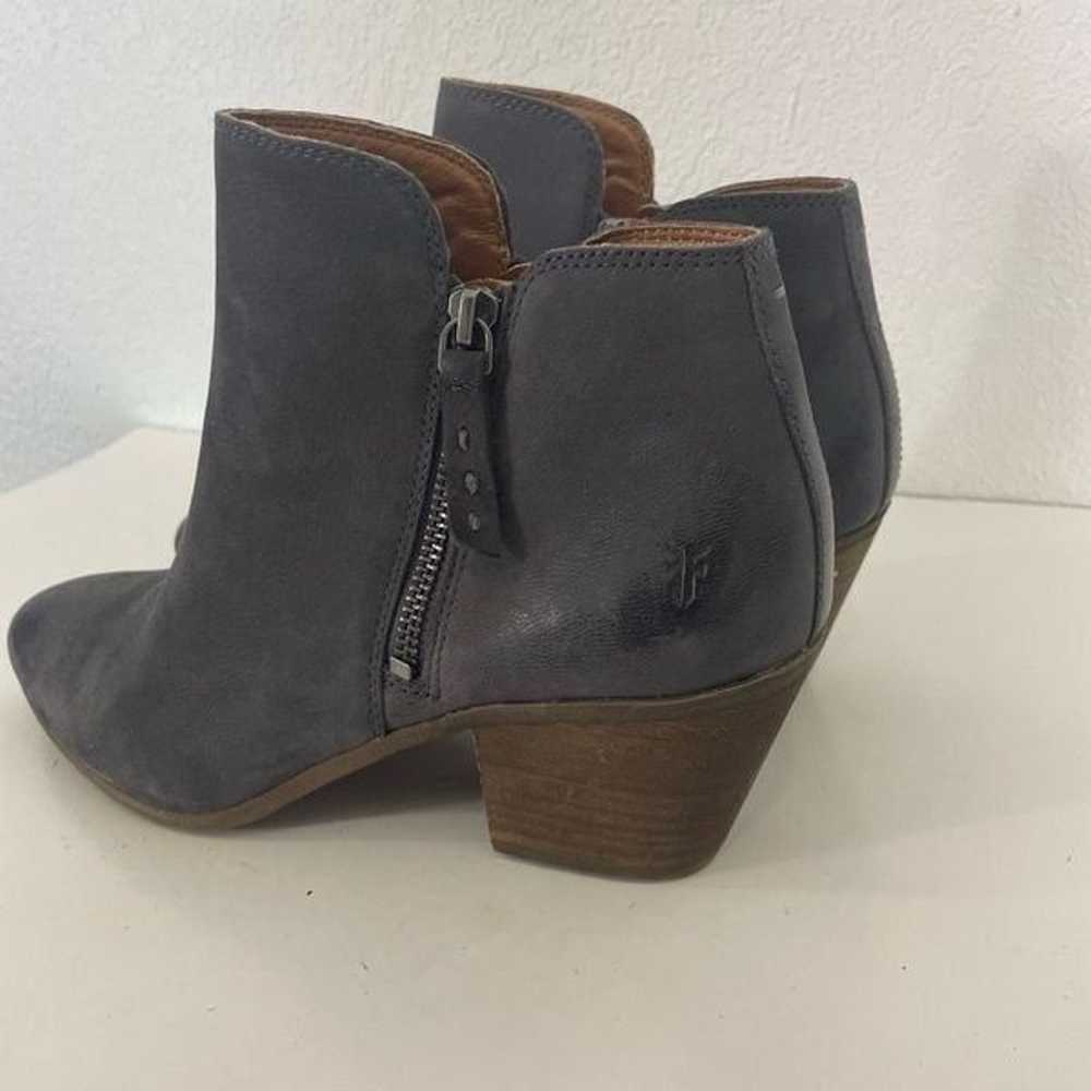 Frye Grey Leather Judith Double Zip Low Heeled Bo… - image 3