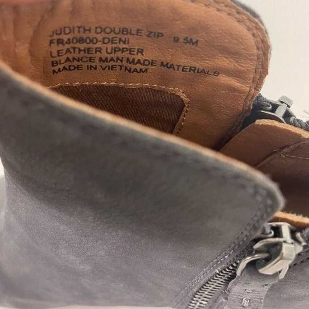 Frye Grey Leather Judith Double Zip Low Heeled Bo… - image 7