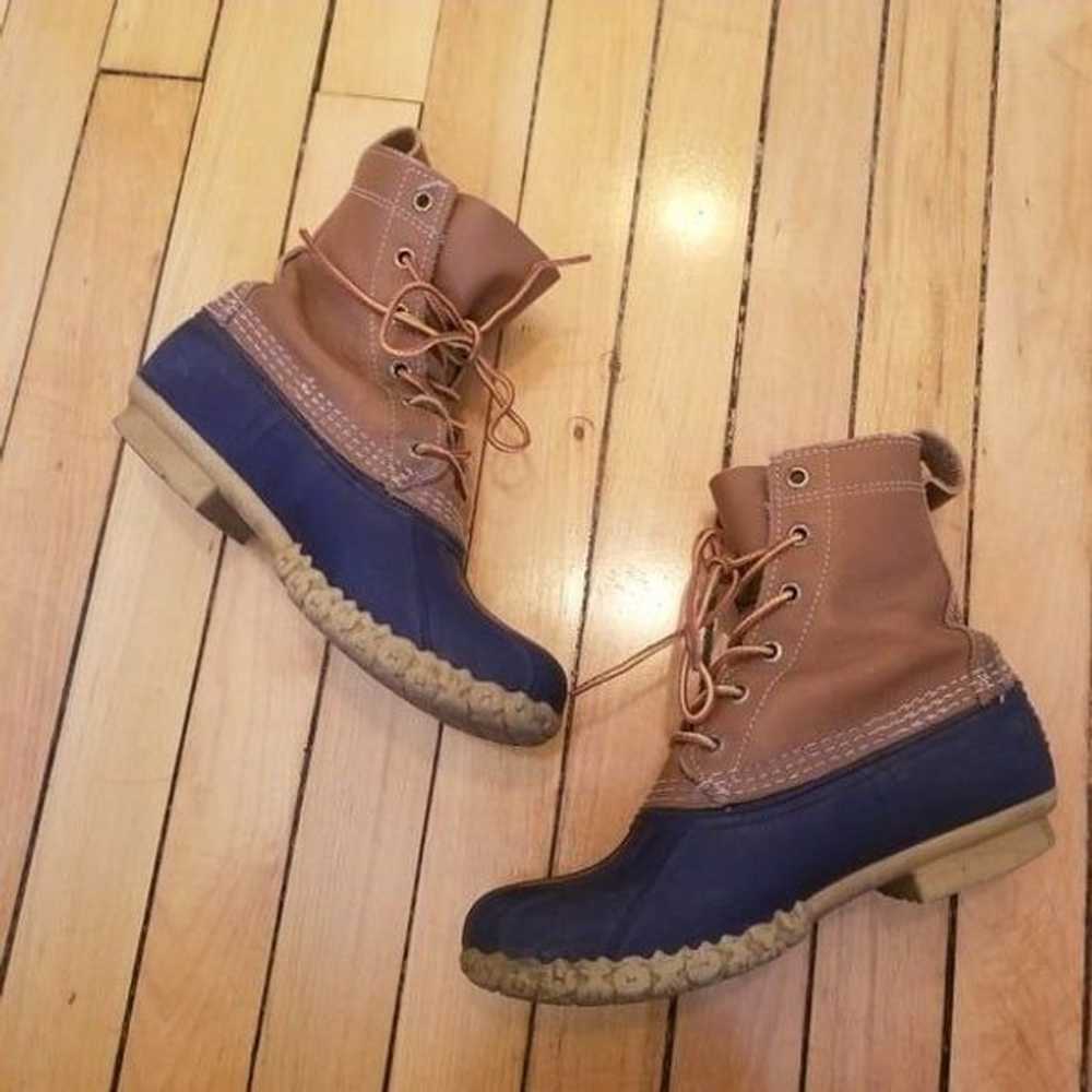 L.L.Bean Original 8" Bean Boots in Tan Navy Water… - image 3