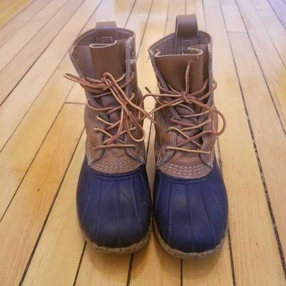 L.L.Bean Original 8" Bean Boots in Tan Navy Water… - image 5