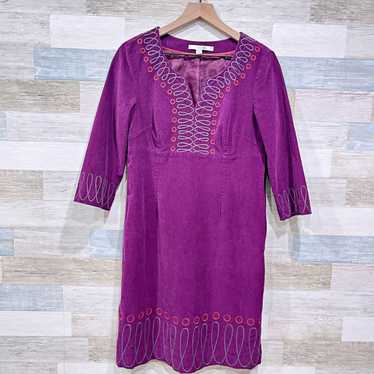 Boden Boden Embroidered Corduroy Kaftan Dress Purp