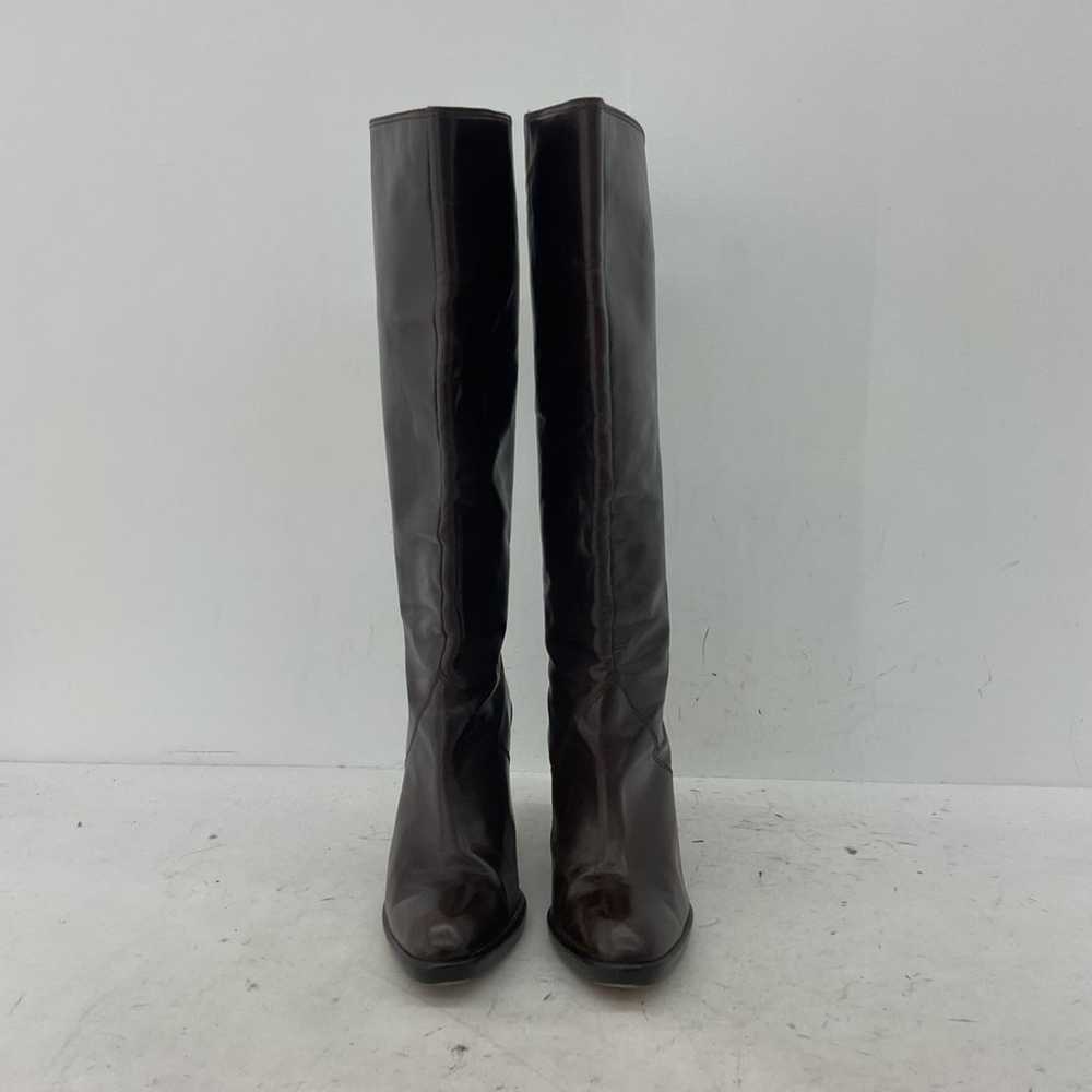 Michael Kors Black Tall Heel Leather Biker Boots … - image 2