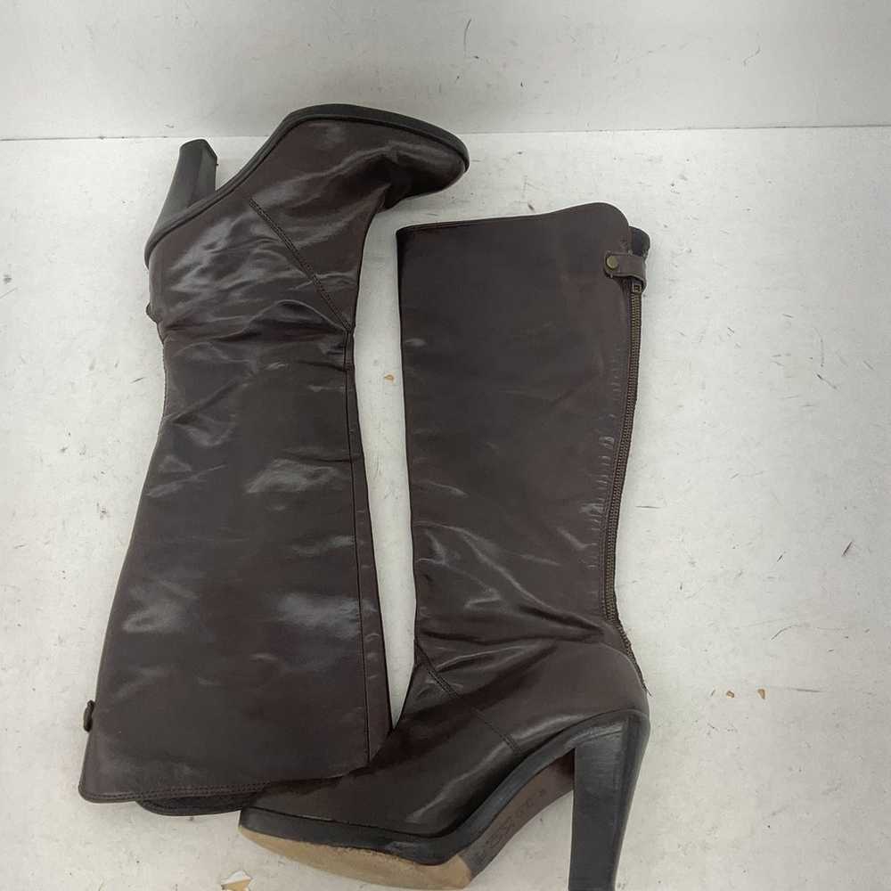 Michael Kors Black Tall Heel Leather Biker Boots … - image 6