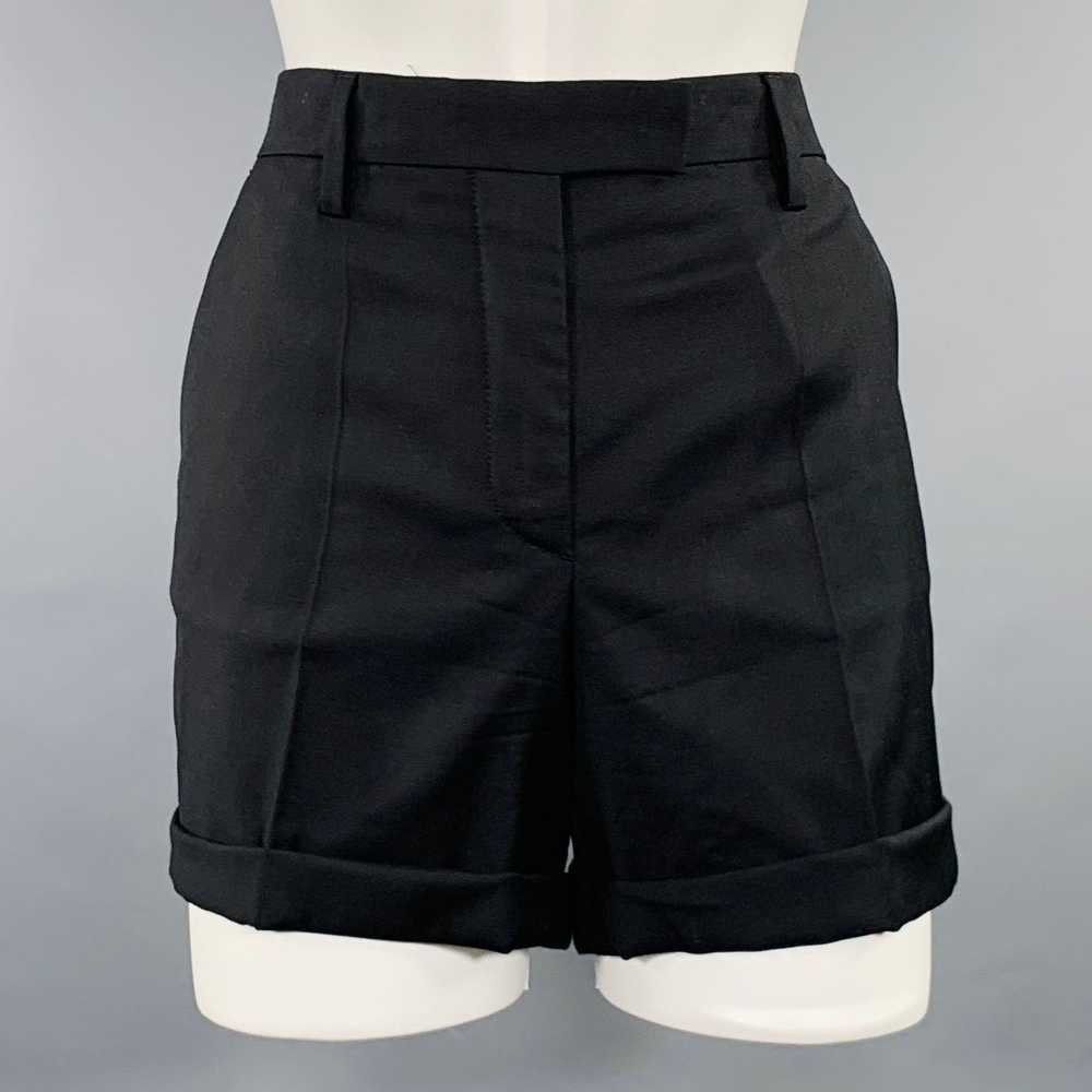 Prada Black Wool Cuffed Shorts - image 1