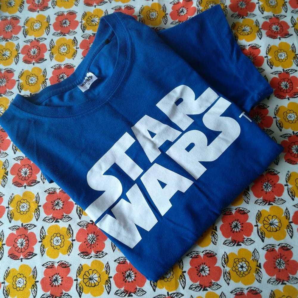 Vintage Star Wars Short-sleeved T-shirt Blue M - image 1