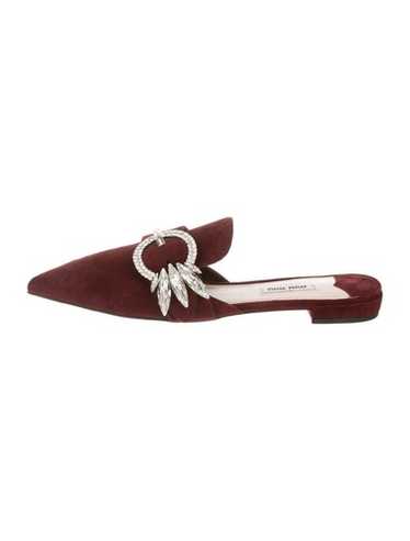 Miu Miu Suede Pointed-Toe Mules Size: 7.5 | IT 37… - image 1